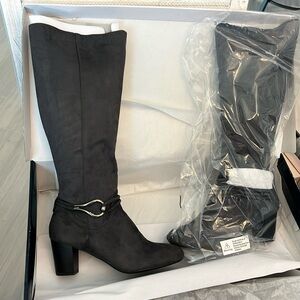 NIB and wrapped Karen Scott Gaffar gray heeled boots